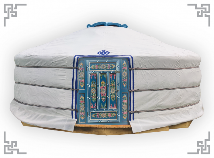 Blue yurt ∅6m - Type of thermal insulation: Sheep felt